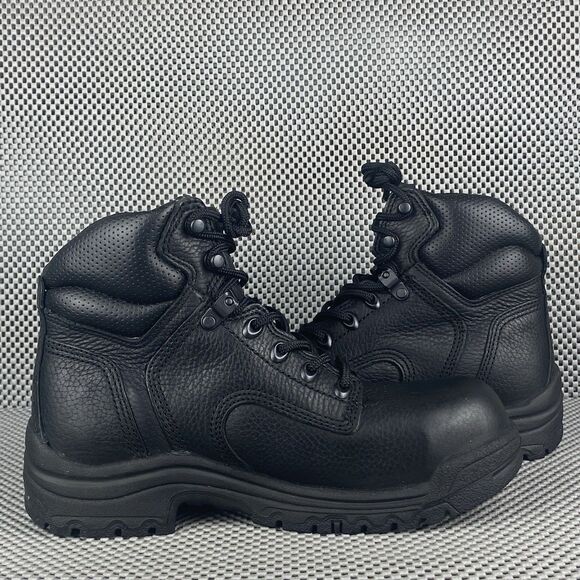 Timberland Pro Boots Womens 7.5 M Black Leather Composite Safety Toe Lace Up - Picture 3 of 11